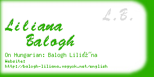 liliana balogh business card
